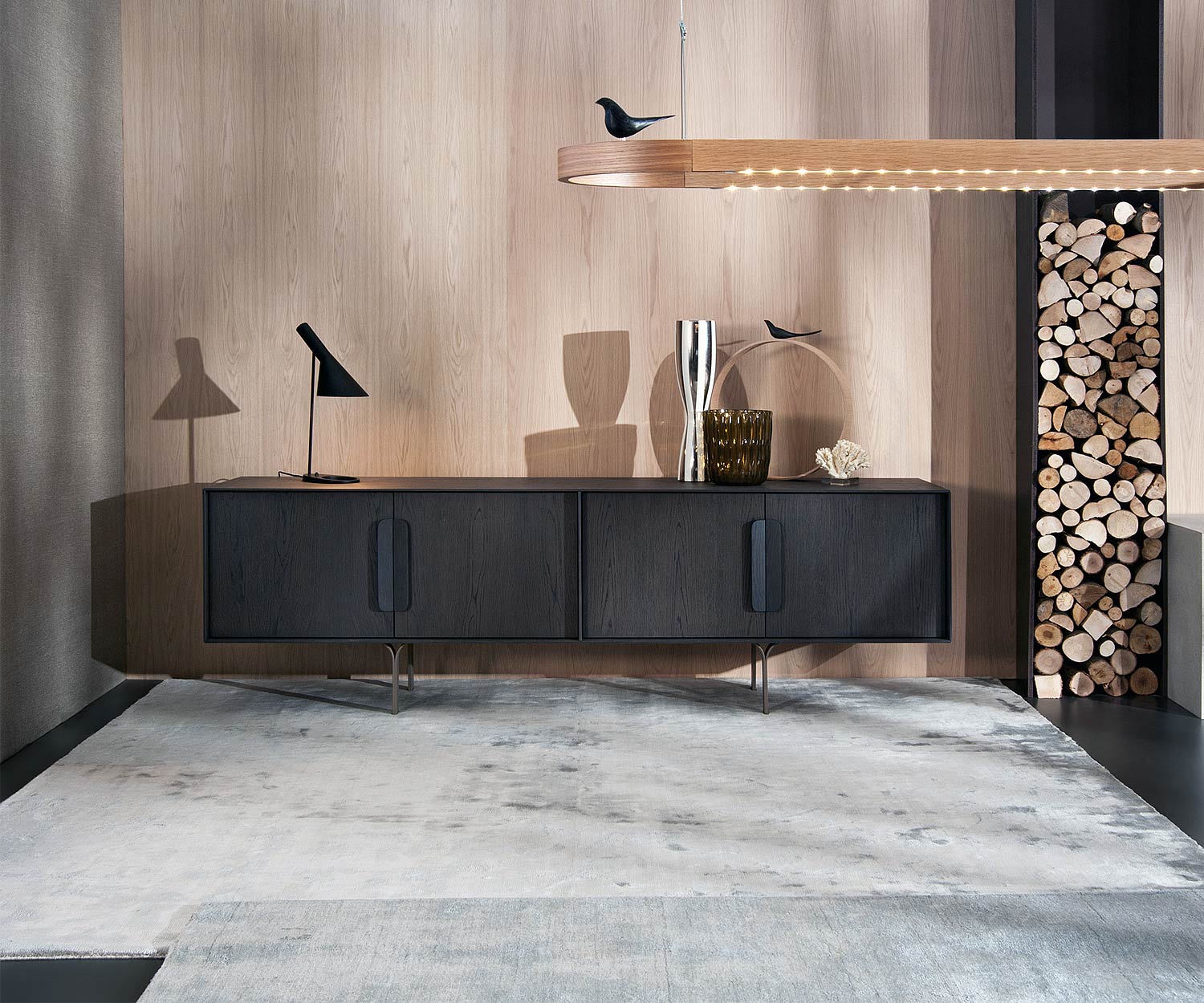 Esclusivo al2 Mobius 003 Credenza di design per soggiorno con scocca impiallacciata Esclusivo al2 Mobius 003 Credenza di design per soggiorno con scocca impiallacciata