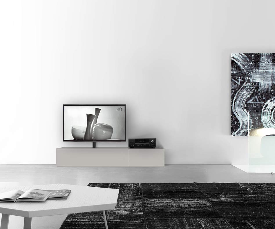 Configuratore di lavagna design con porta TV larghezza 180 33,5 45 sinistra grigio chiaro opaco Configuratore di lavagna design con porta TV larghezza 180 33,5 45 sinistra grigio chiaro opaco