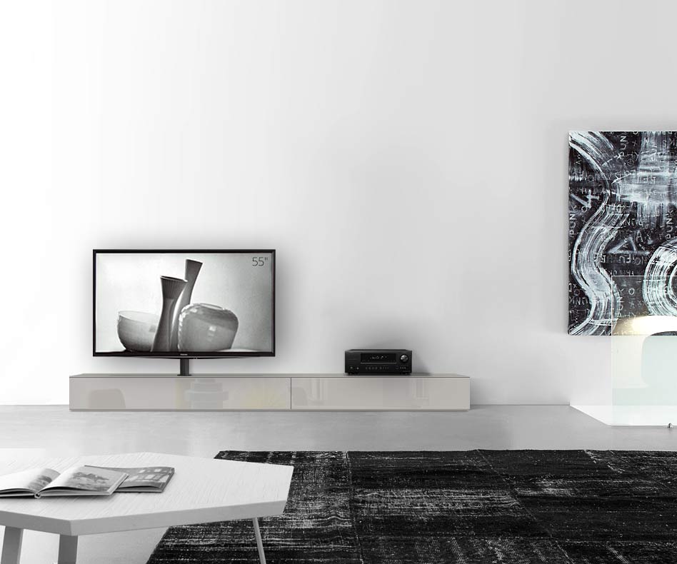 Configuratore di lavagna design con porta TV larghezza 270 25,5 54,6 sinistra grigio chiaro lucido Configuratore di lavagna design con porta TV larghezza 270 25,5 54,6 sinistra grigio chiaro lucido