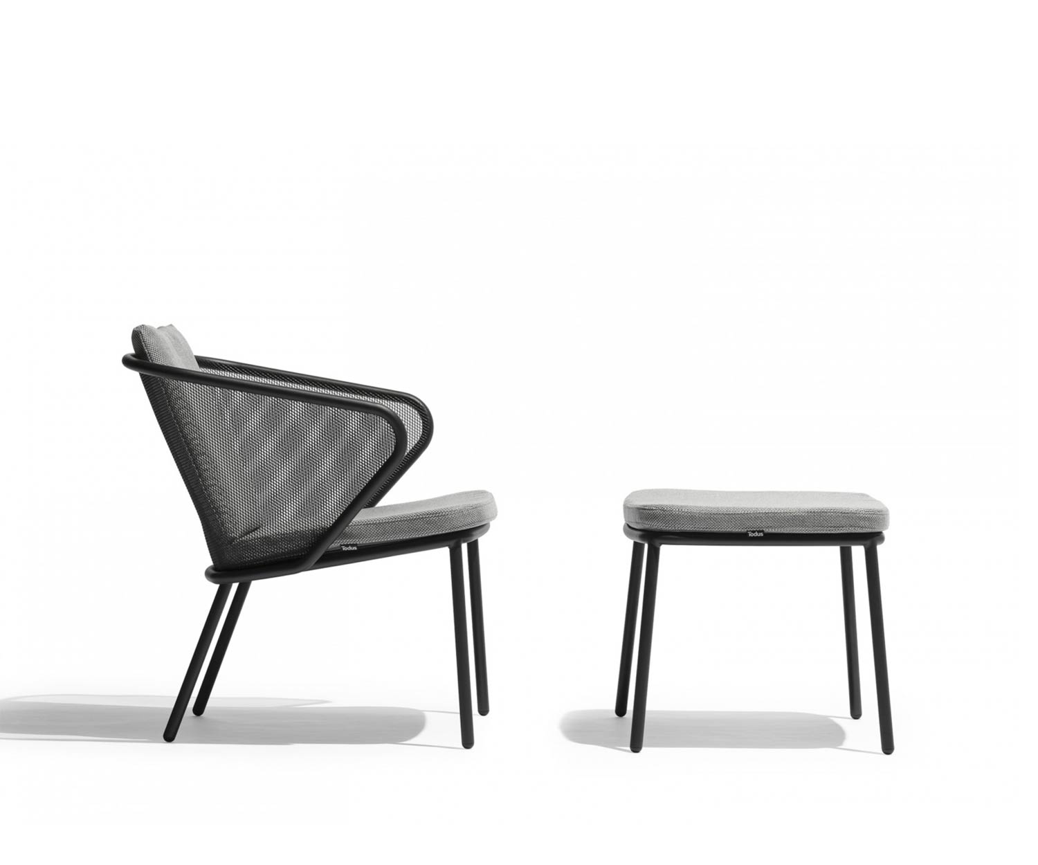 Sedia lounge di design di alta qualità Todus Condor con rivestimento in antracite