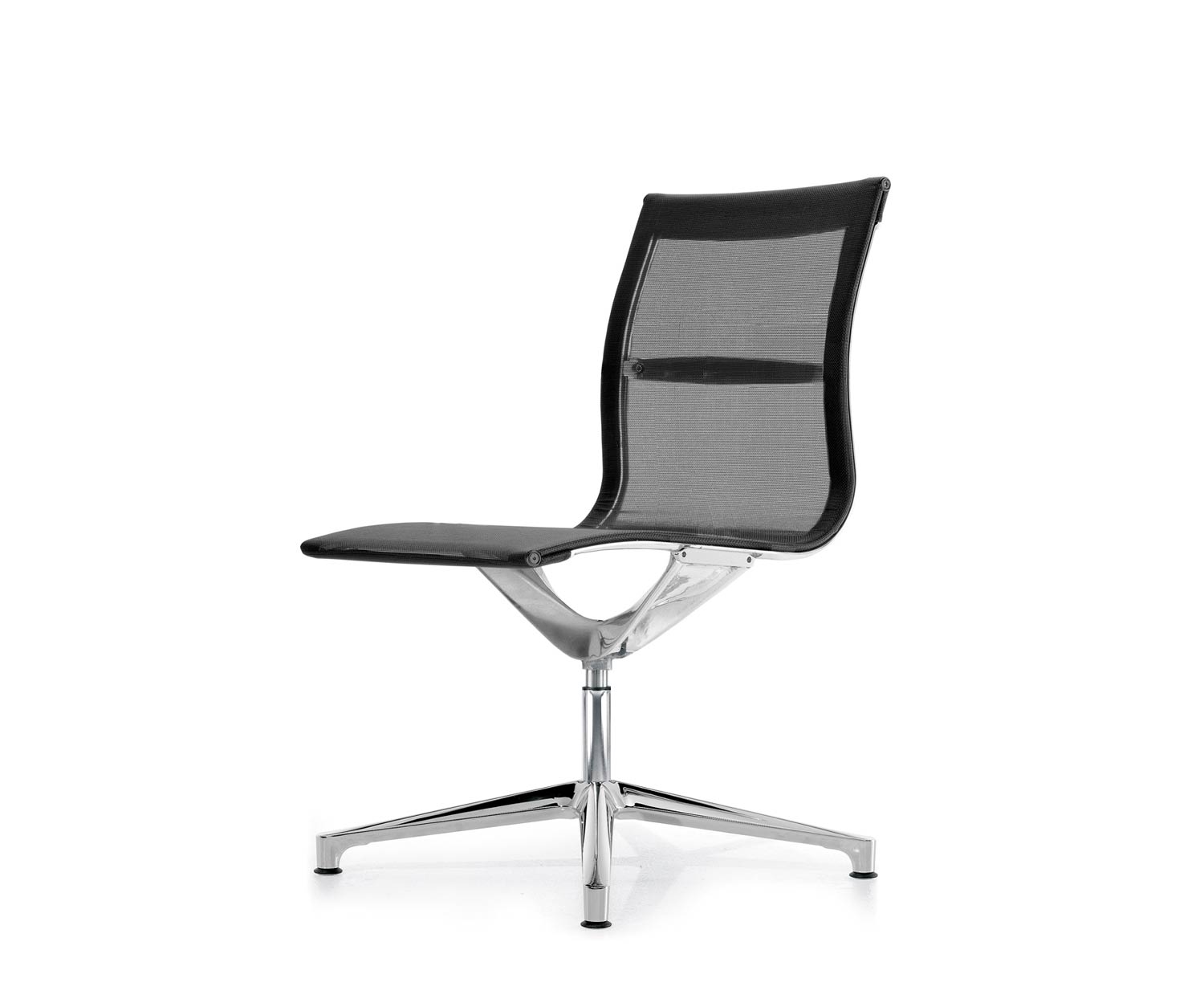 ICF Una Chair Managment sedia da ufficio design sedia girevole 4 bracci senza rotelle H42 cm senza rete Elastic Mesh Black 01 ICF Una Chair Managment sedia da ufficio design sedia girevole 4 bracci senza rotelle H42 cm senza rete Elastic Mesh Black 01