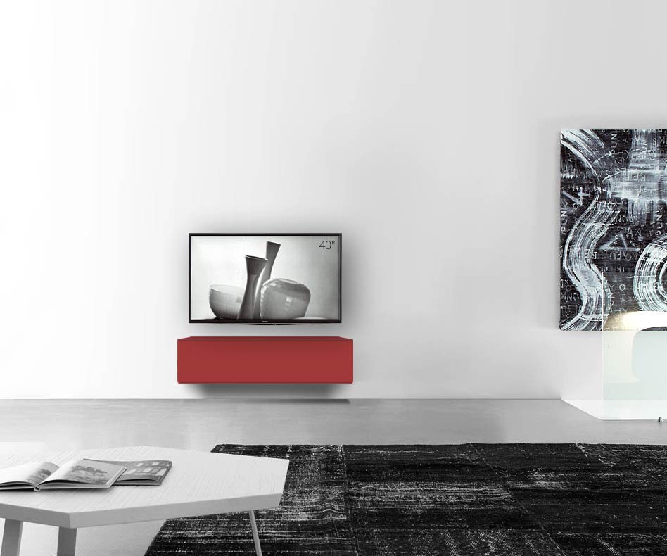 /Muro basso di design B120 H33 5 rosso opaco /Muro basso di design B120 H33 5 rosso opaco