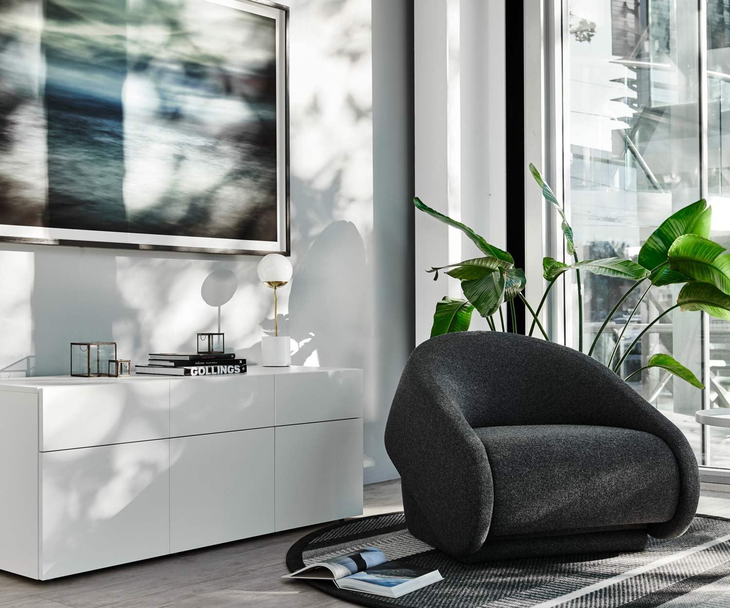Sedia a sdraio Up Lift di alta qualità Prostoria Design in nero per il soggiorno