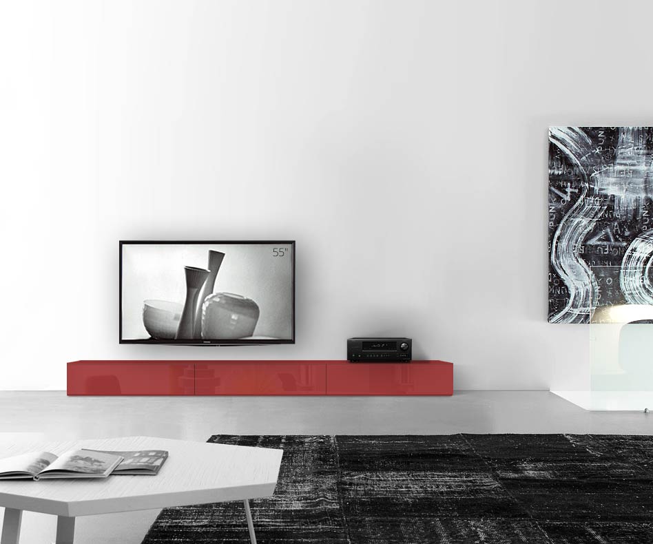 /Piano ribassato di design B270 H27 rosso lucido /Piano ribassato di design B270 H27 rosso lucido