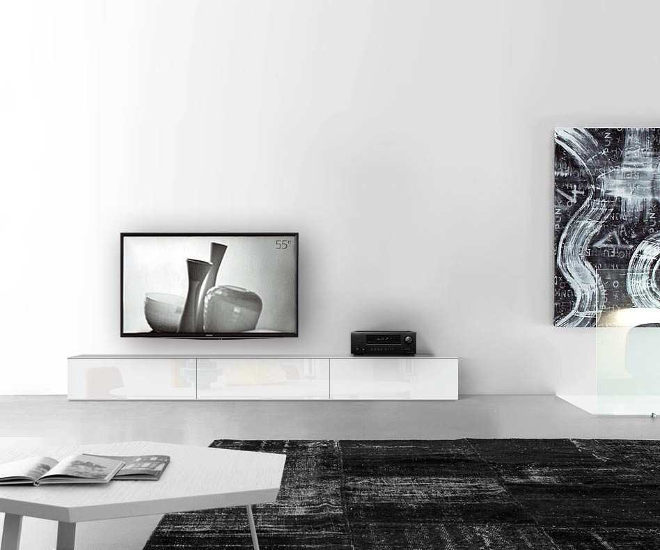 /Piano ribassato di design B270 H35 bianco lucido /Piano ribassato di design B270 H35 bianco lucido