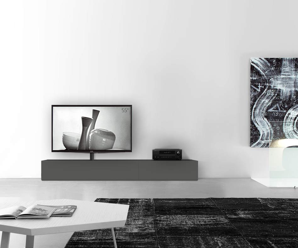 Configuratore di lavagna design con porta TV larghezza 240 33,5 45 sinistra grigio scuro opaco Configuratore di lavagna design con porta TV larghezza 240 33,5 45 sinistra grigio scuro opaco