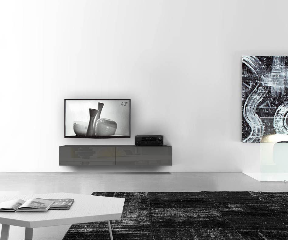 /Muro basso di design B180 H33 5 grigio scuro lucido /Muro basso di design B180 H33 5 grigio scuro lucido