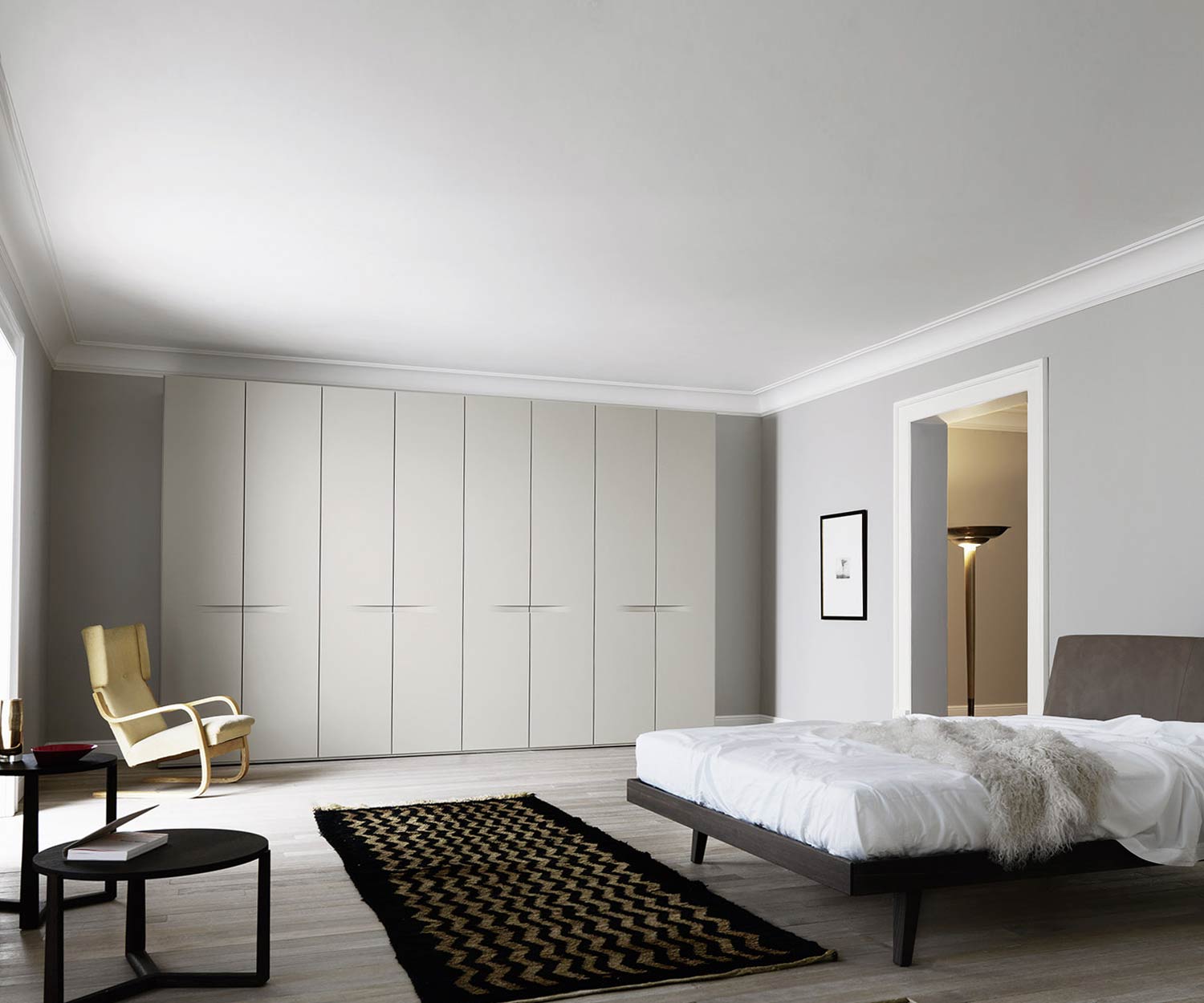 Alta qualità Livitalia Armadio design per la camera da letto Vela in grigio chiaro opaco