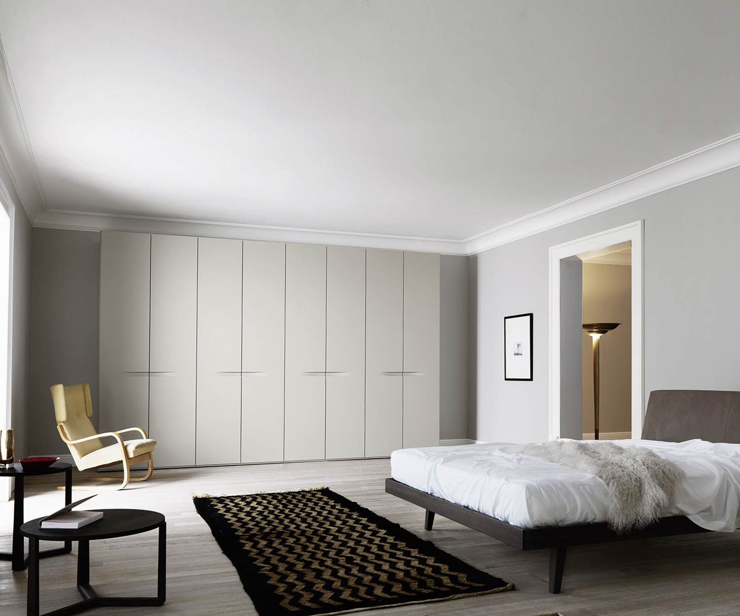Alta qualità Livitalia Armadio design per la camera da letto Vela in grigio chiaro opaco Alta qualità Livitalia Armadio design per la camera da letto Vela in grigio chiaro opaco