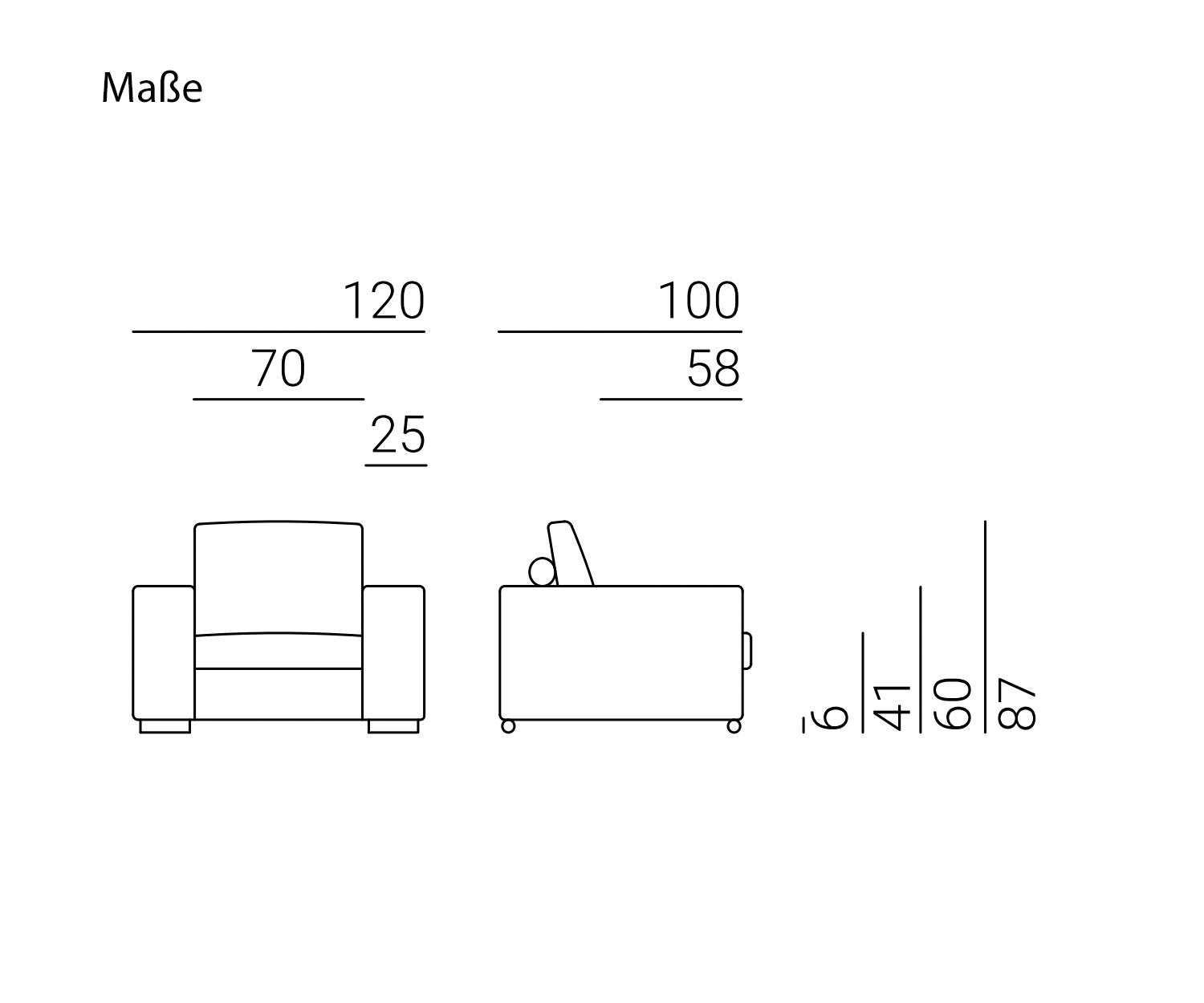 Divano Jack da Marelli Schizzo delle misure Divano Jack da Marelli Schizzo delle misure