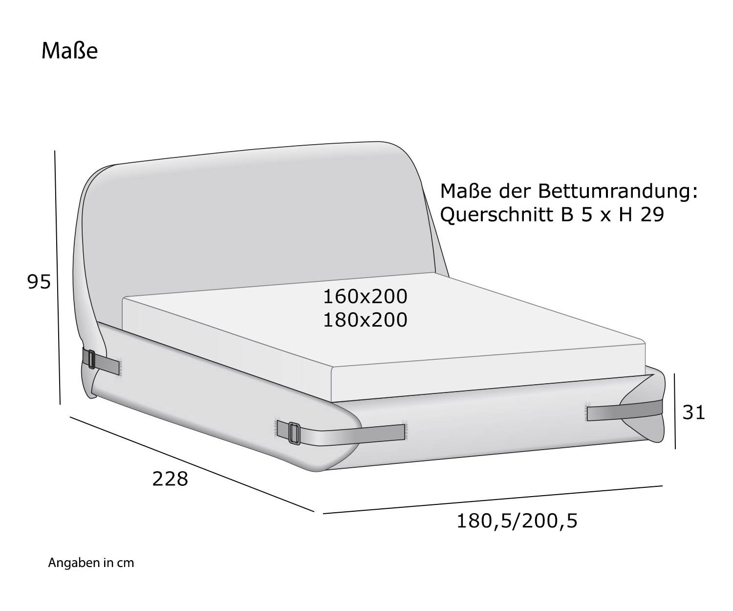 Nastro per letto di design di Novamobili Sketch Dimensioni Taglie Taglie Nastro per letto di design di Novamobili Sketch Dimensioni Taglie Taglie