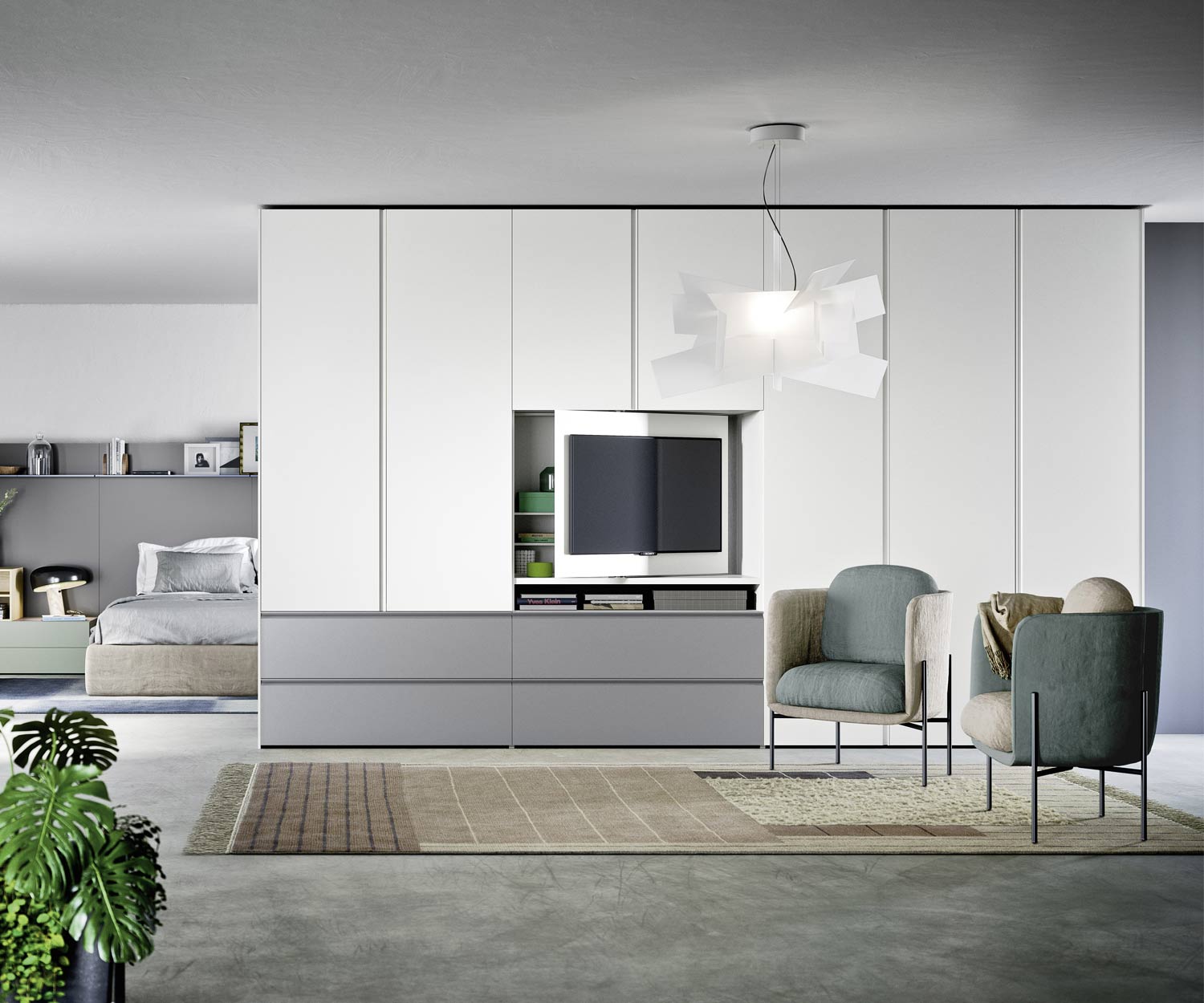 Armadio di design moderno Gola Elemento vano TV di Novamobili Armadio di design moderno Gola Elemento vano TV di Novamobili