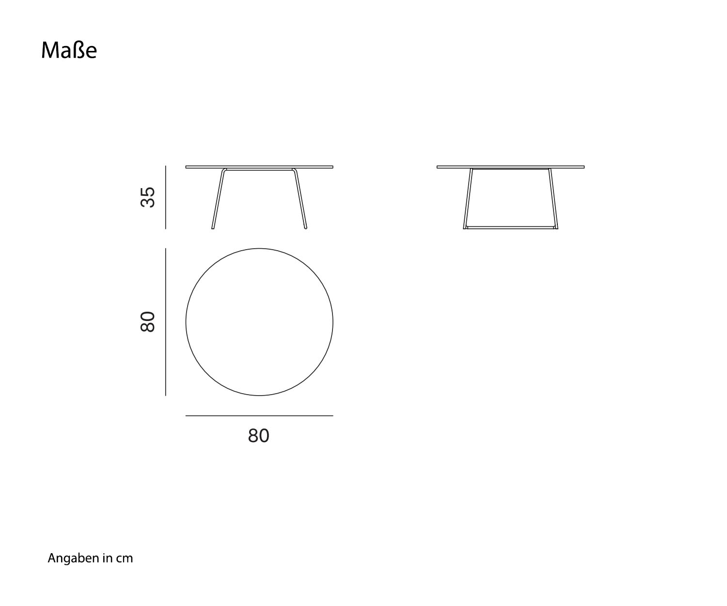 Novamobili Tavolino Orbis sketch Dimensioni