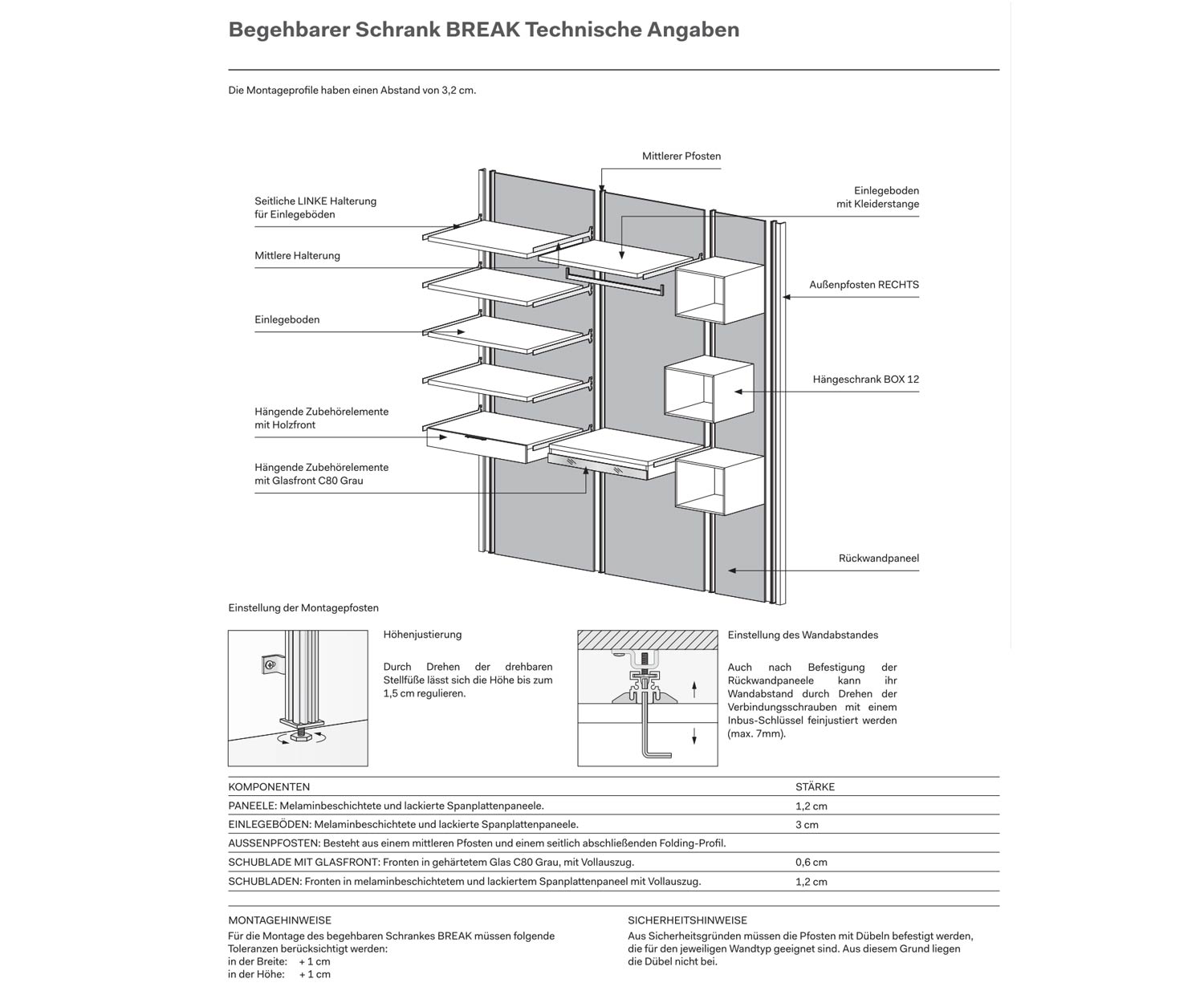 Cabina armadio Break Dati tecnici Cabina armadio Break Dati tecnici