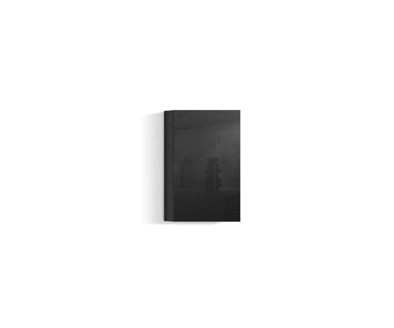 Parete attrezzata di design verticale H64 L45 nero418 Parete attrezzata di design verticale H64 L45 nero418