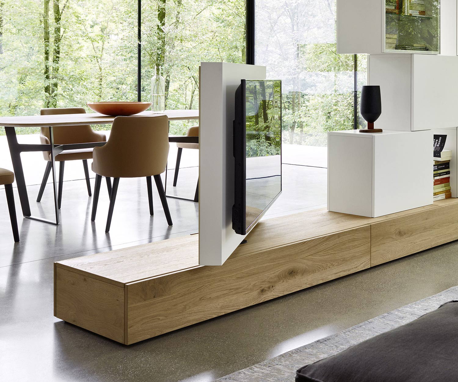 Pannello divisorio moderno girevole per TV di design per il soggiorno e la cucina Pannello divisorio moderno girevole per TV di design per il soggiorno e la cucina