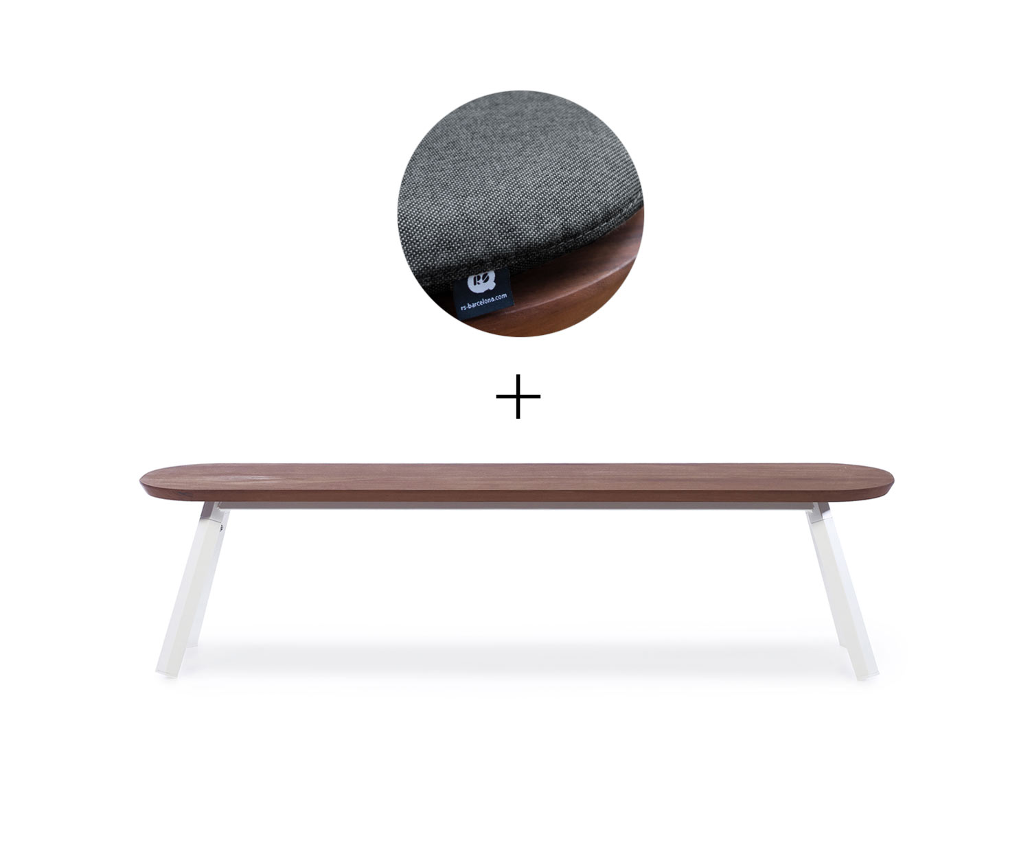 RS Barcelona Panchina Ping Pong Bianco B180 cm Nero Outdoor RS Barcelona Panchina Ping Pong Bianco B180 cm Nero Outdoor