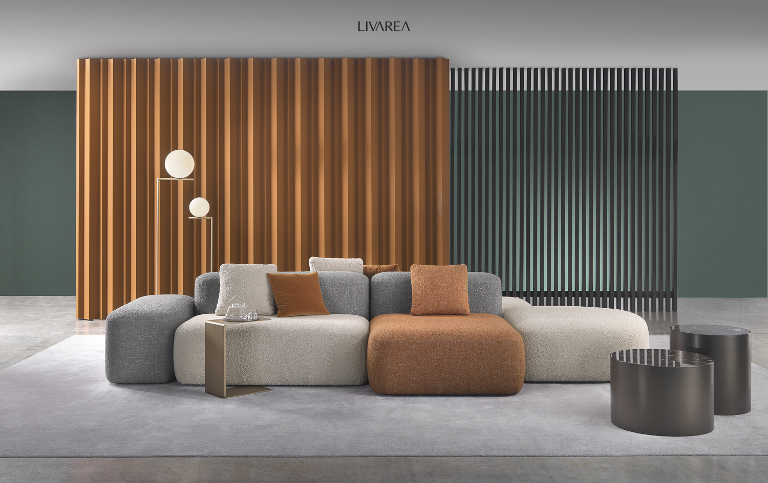 Bellissimo divano grande a più pezzi con poggiapiedi vari colori di rivestimento design esclusivo soggiorno