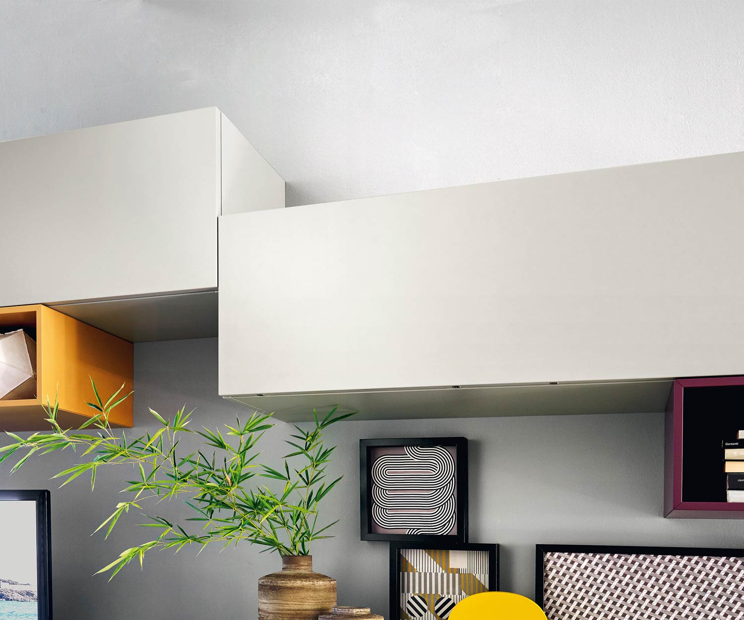 Livitalia Pensili di design Tetris C19 con pensili bianchi e opachi Livitalia Pensili di design Tetris C19 con pensili bianchi e opachi