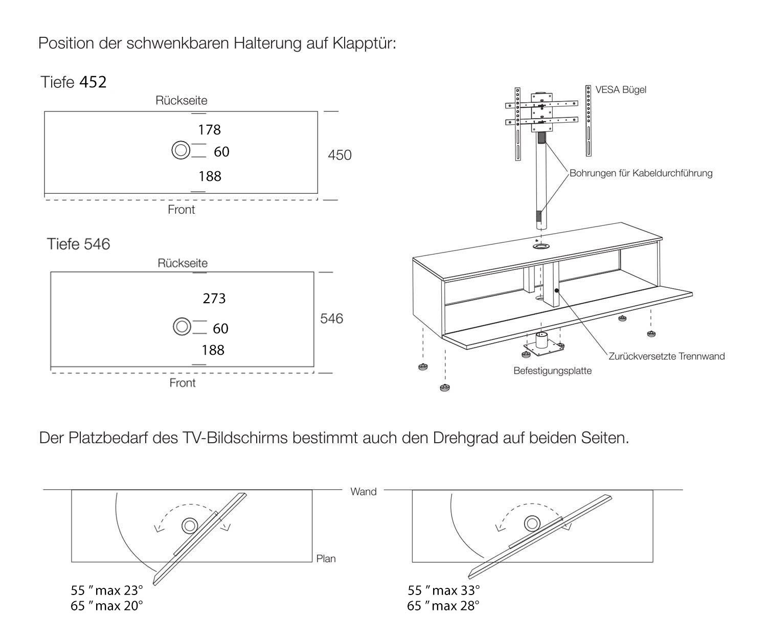 Livitalia Configuratore Vesa posizione del supporto TV su lavagna di design Livitalia Configuratore Vesa posizione del supporto TV su lavagna di design