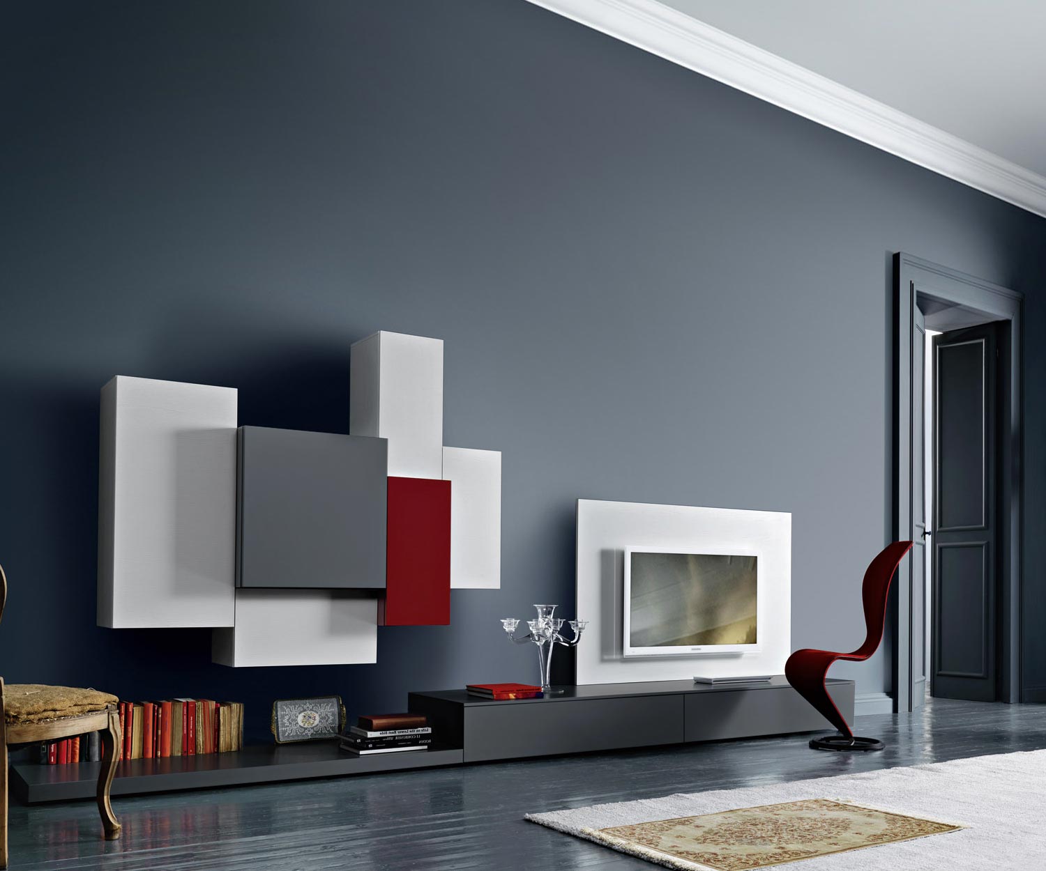 Piano ribassato di design B210 H27 grigio scuro opaco Piano ribassato di design B210 H27 grigio scuro opaco