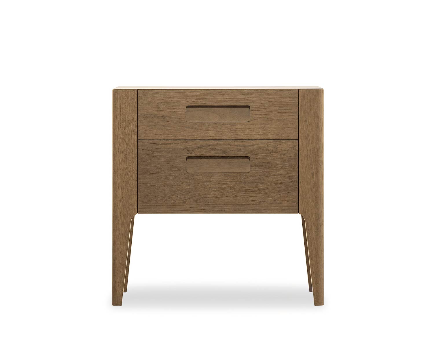 Comodino di design Giotto 2 cassetti impiallacciato rovere Miele Comodino di design Giotto 2 cassetti impiallacciato rovere Miele