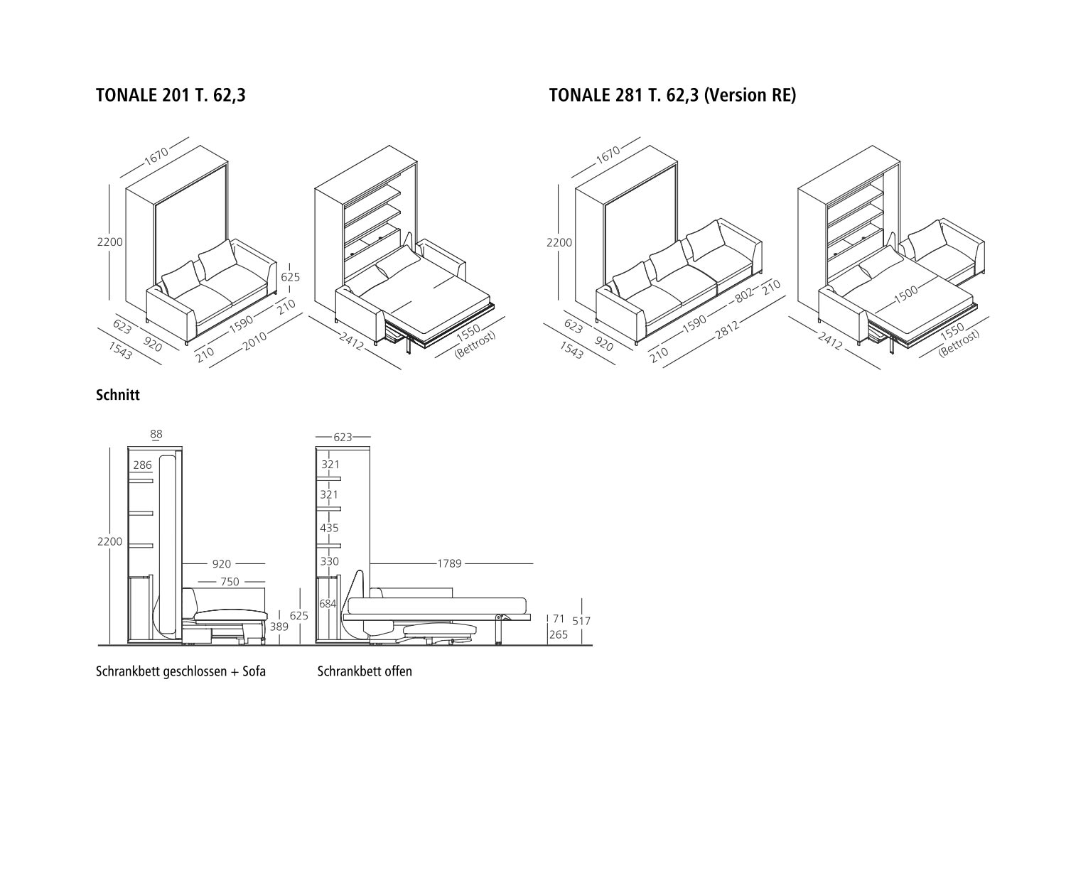 Clei Letto armadio a scomparsa Tonale facile da aprire Clei Armadio letto a scomparsa Tonale facile da aprire