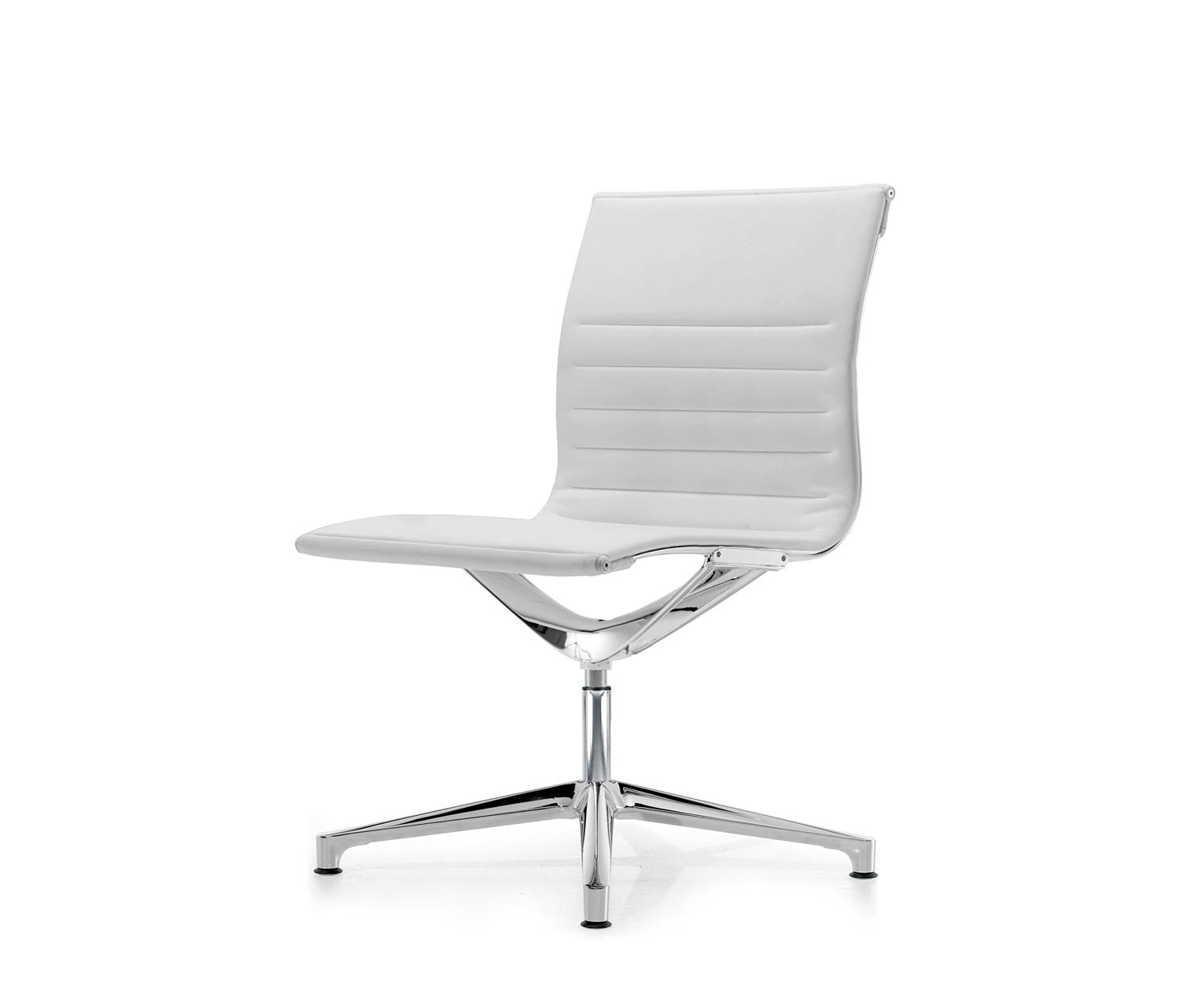 ICF Una Chair Managment sedia da ufficio design sedia girevole 4 bracci senza rotelle H42 cm senza pelle pelle bianca 915 ICF Una Chair Managment sedia da ufficio design sedia girevole 4 bracci senza rotelle H42 cm senza pelle pelle bianca 915