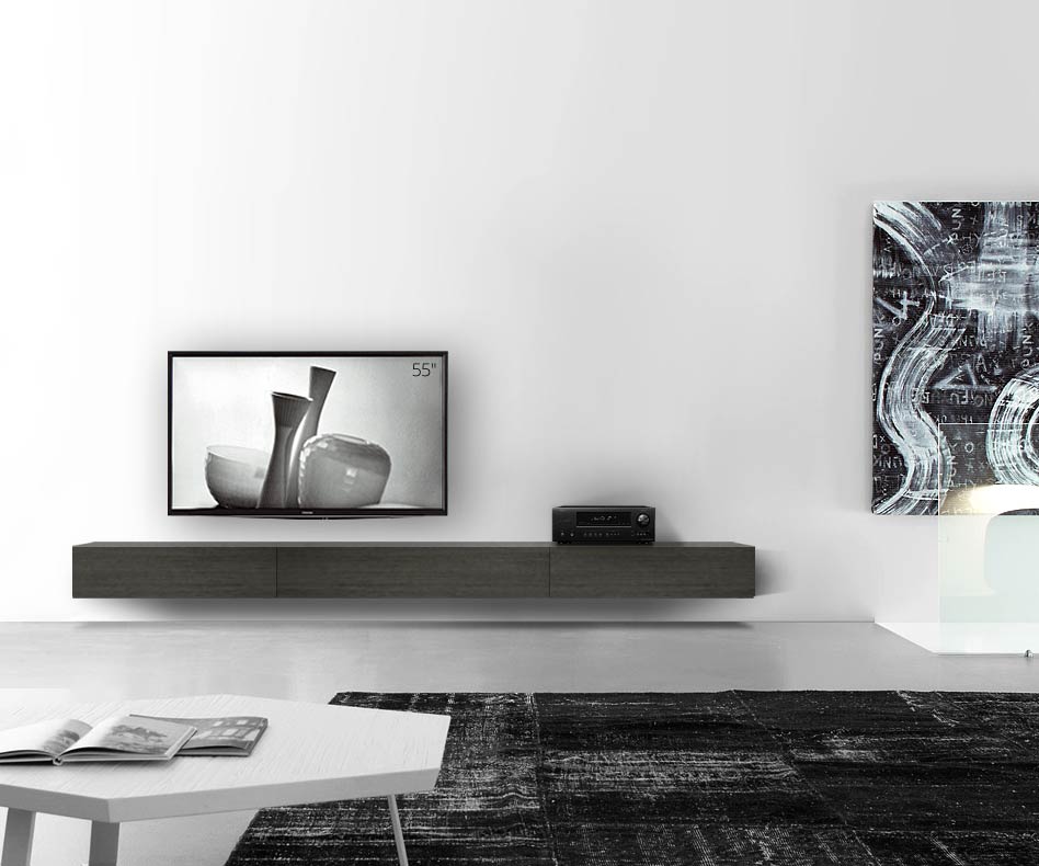 Livitalia Design in legno configuratore a parete 300 cm 24 cm 46 cm rovere grigio Livitalia Design in legno configuratore a parete 300 cm 24 cm 46 cm rovere grigio
