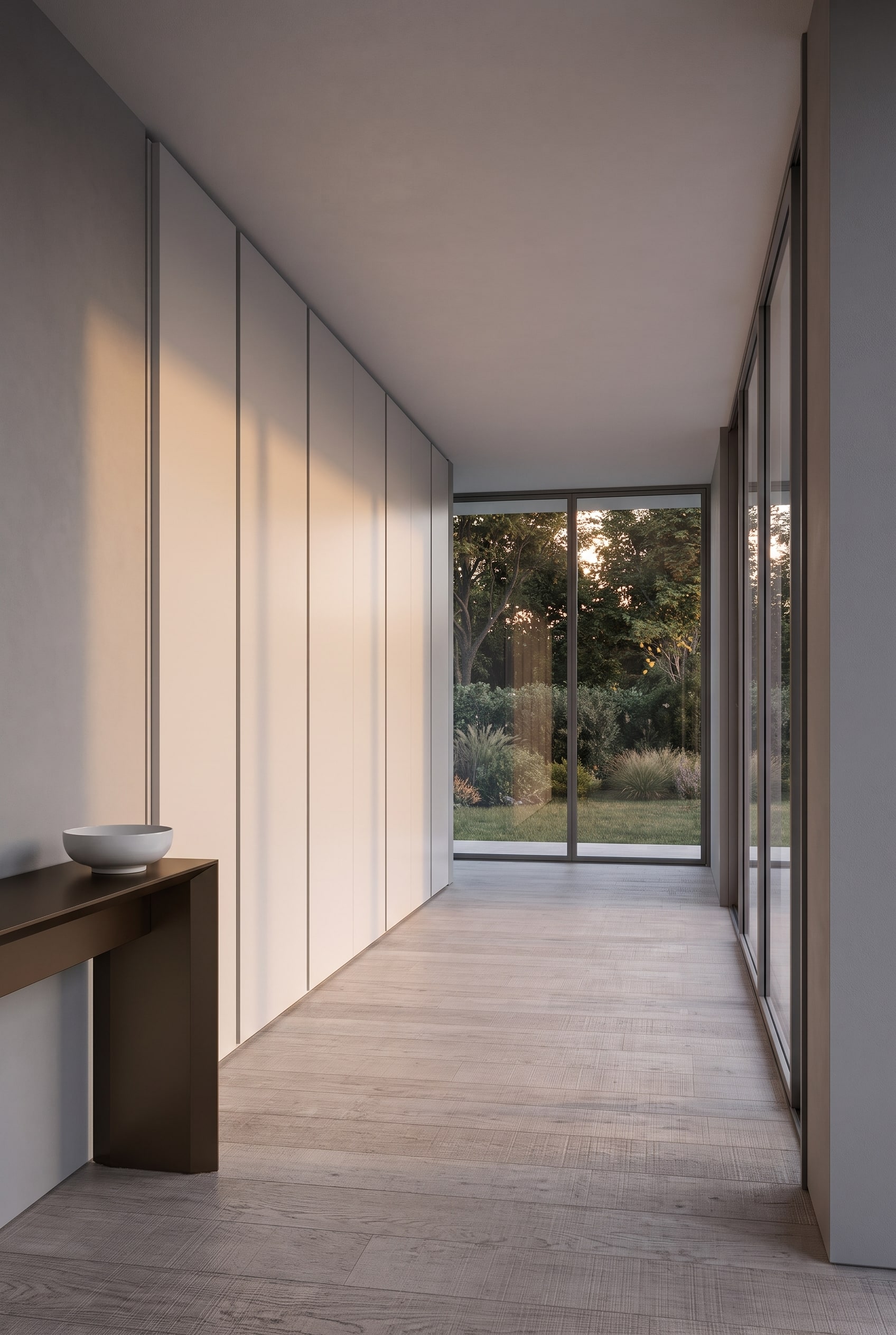 Flur mit minimalistischem Einbauschrank Flur mit minimalistischem Einbauschrank