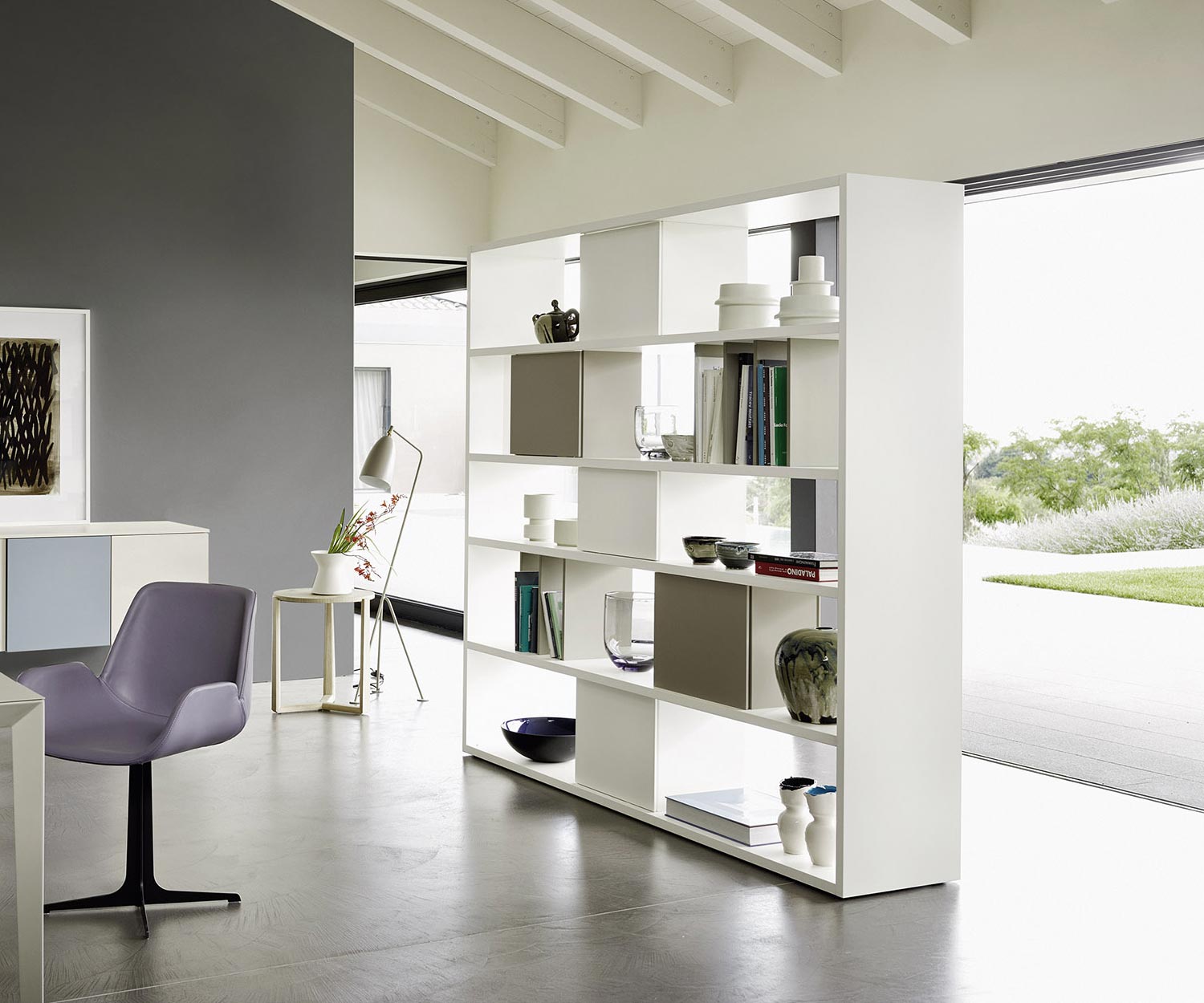 Exclusive Livitalia Design Scaffale in piedi C92 Divisorio per ambienti bianco 