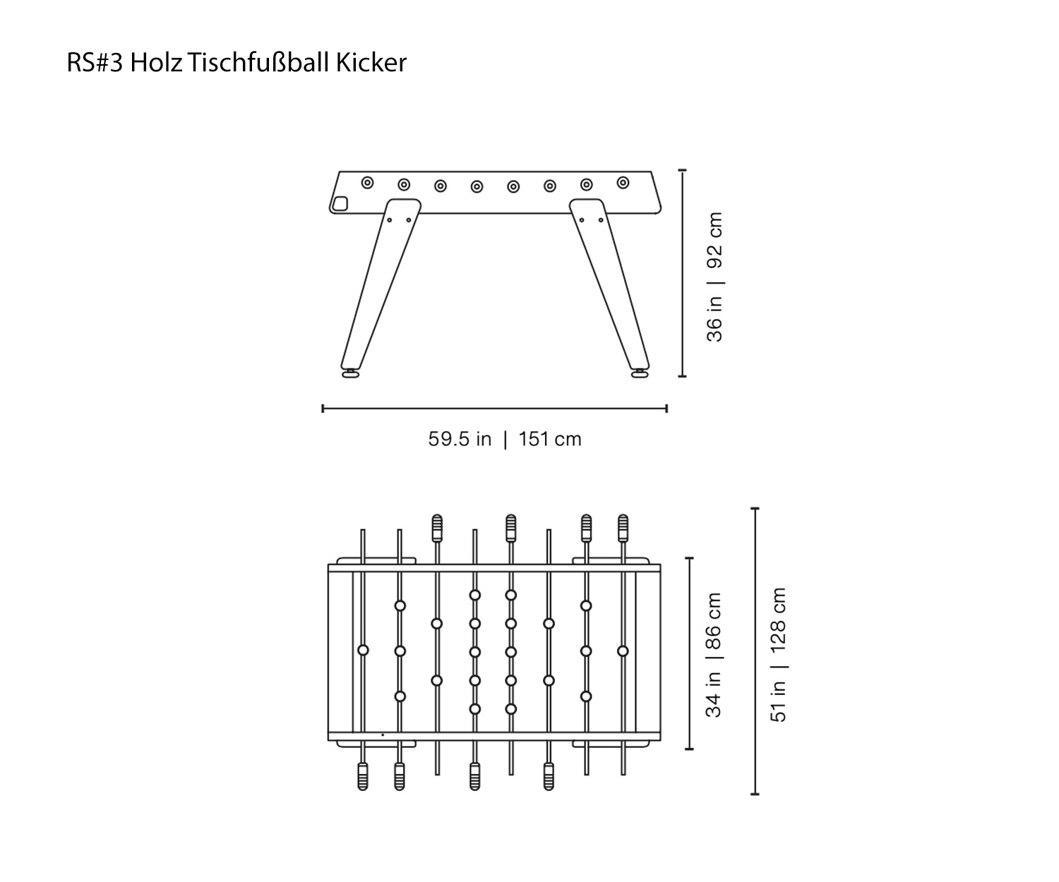Schizzo del biliardino in legno RS Barcelona RS#3 Schizzo del biliardino in legno RS Barcelona RS#3