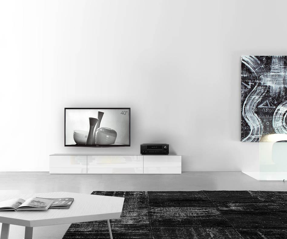 /Piano ribassato di design B210 H35 bianco lucido /Piano ribassato di design B210 H35 bianco lucido