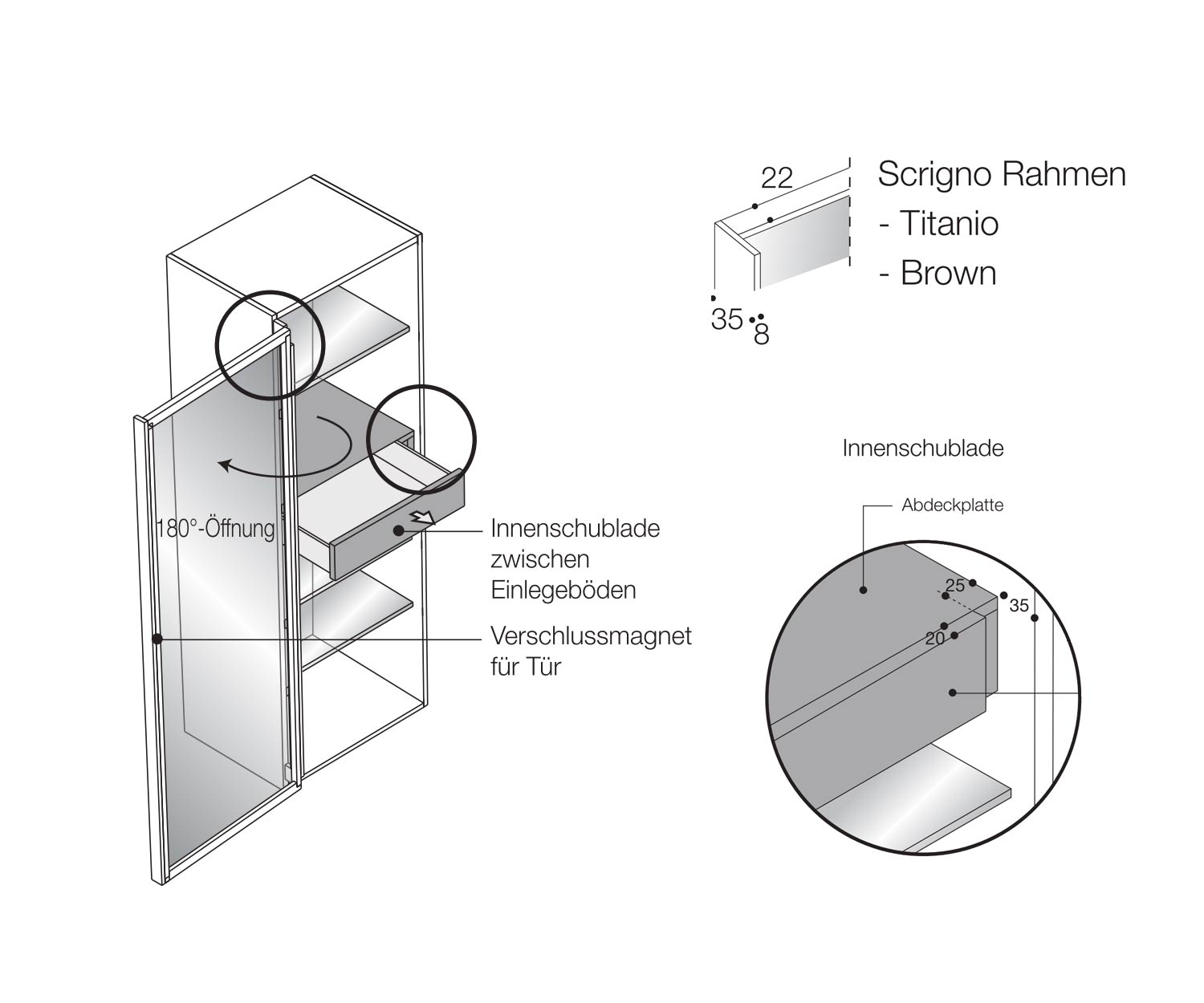 Porte di vetro di design sospese Dettagli Porte di vetro di design sospese Dettagli