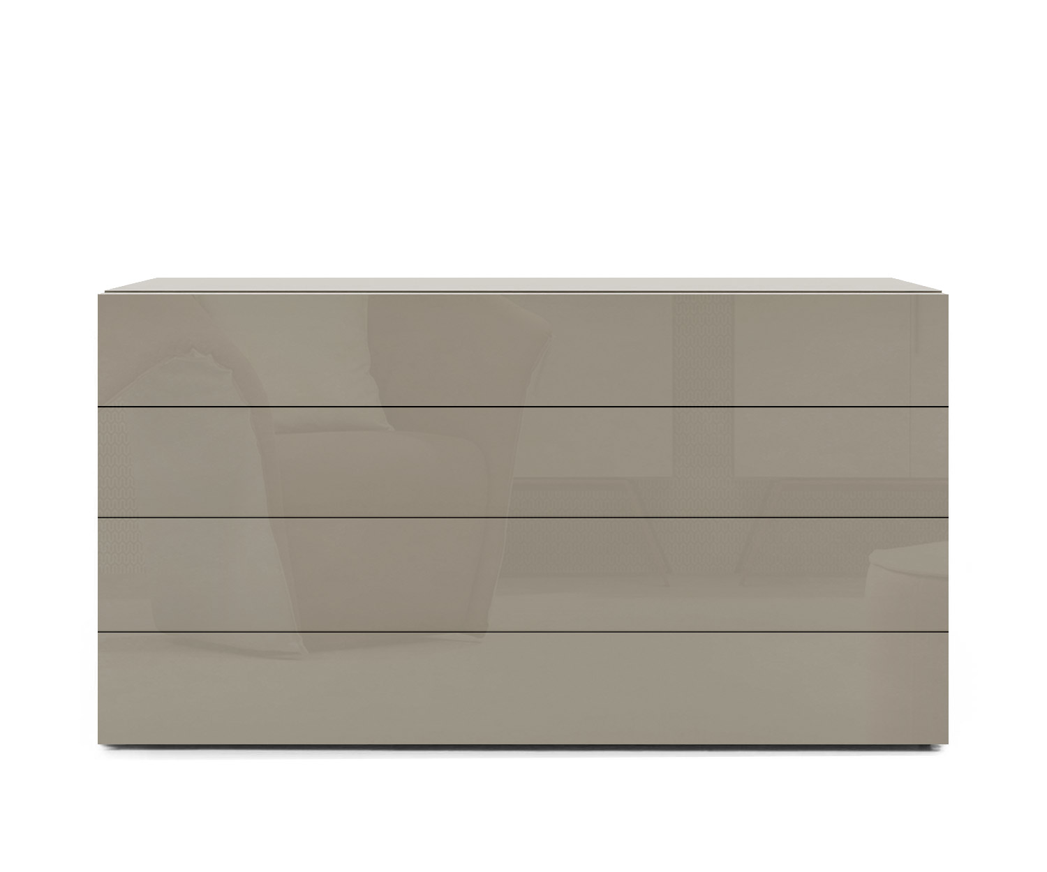 Novamobili Cassettiera di design Easy 4 cassetti L 128cm sabbia lucida Novamobili Cassettiera di design Easy 4 cassetti L 128cm sabbia lucida