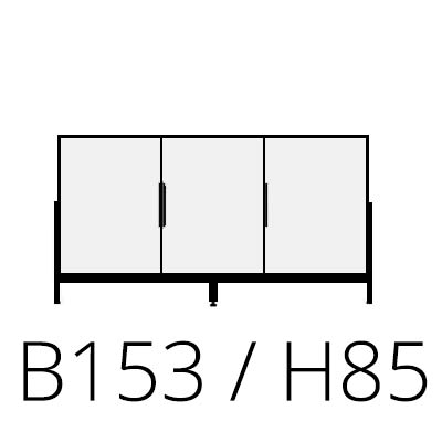 L 153 cm H 85 cm 3 porte