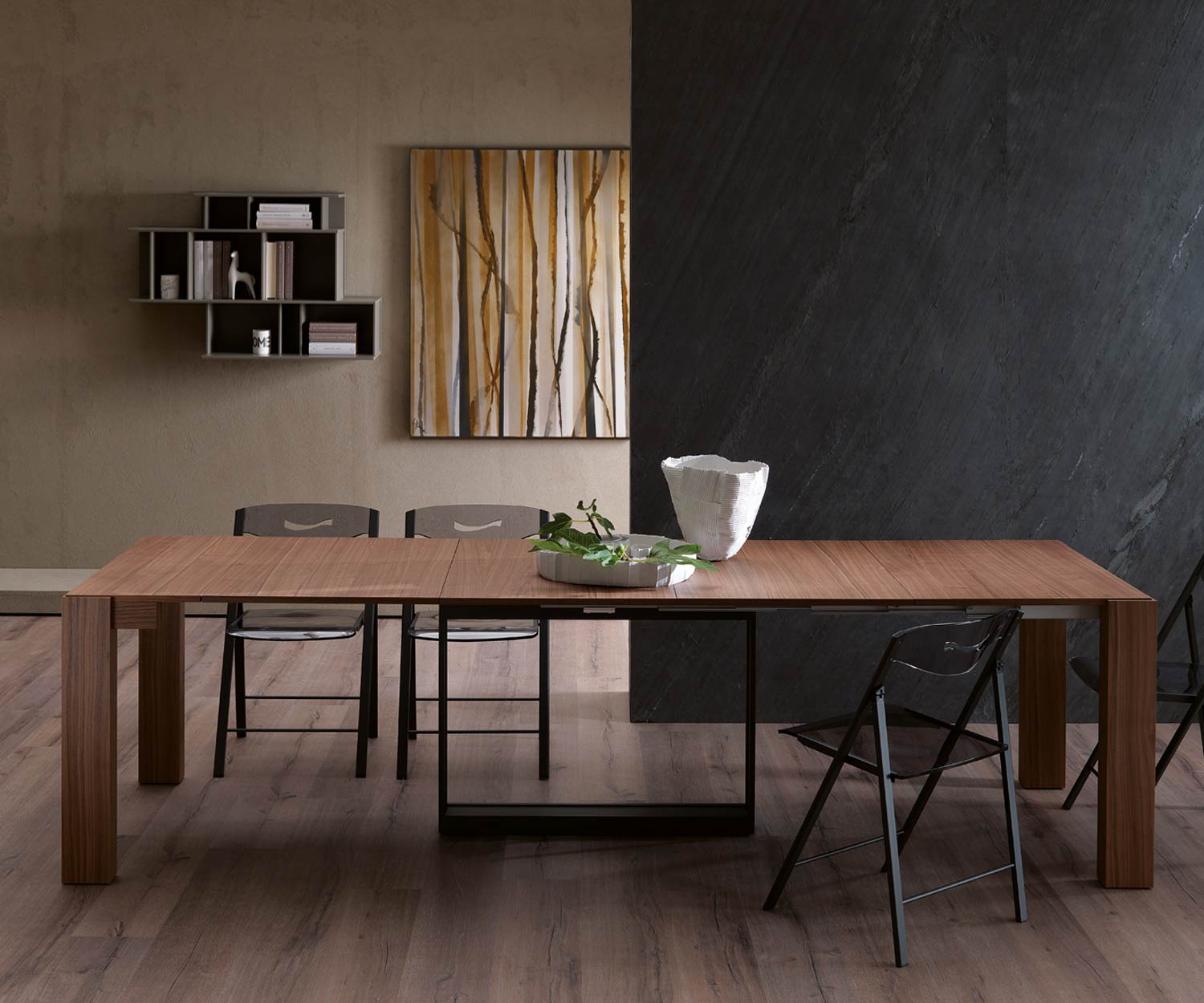 Ozzio Tavolo da pranzo allungabile A4 in noce Ozzio Tavolo da pranzo allungabile A4 in noce