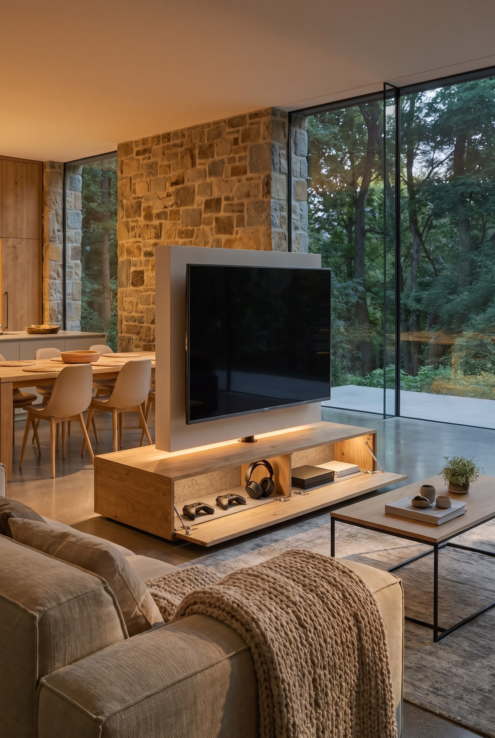 Wohnzimmer TV-Lowboard Raumteiler
