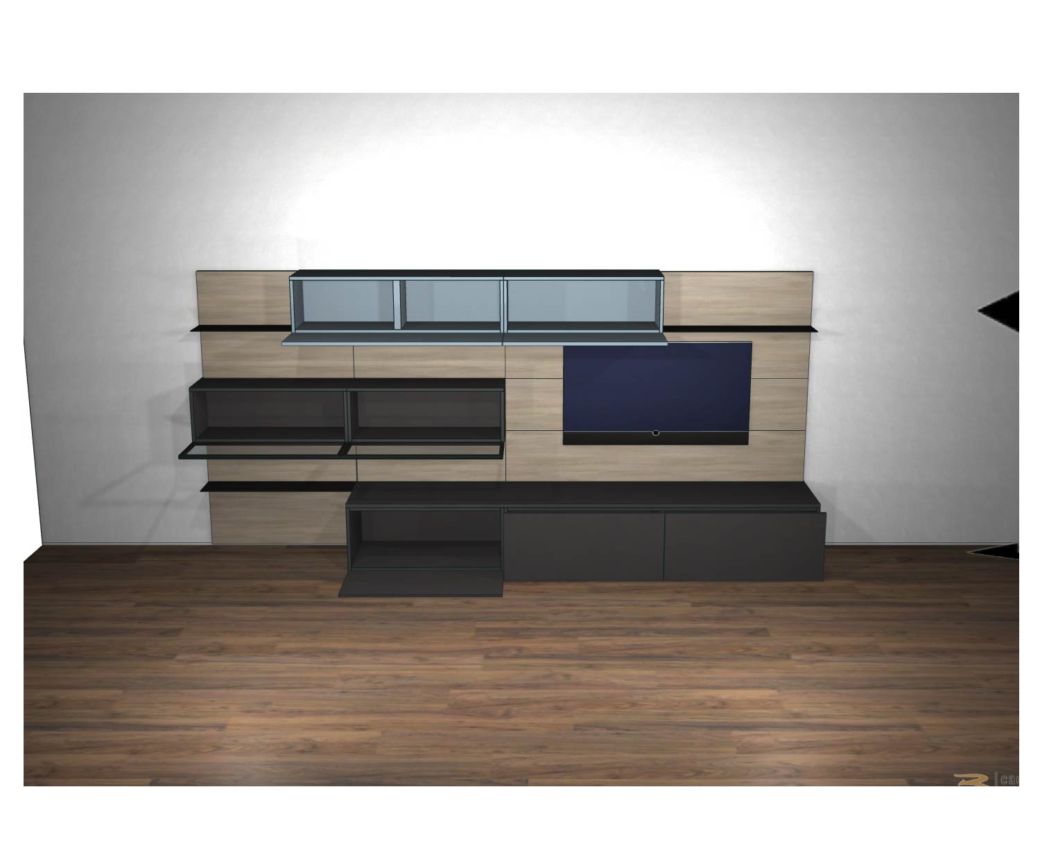 Livitalia Pensile di design C36 con ante a giorno e altri elementi Livitalia Pensile di design C36 con ante a giorno e altri elementi