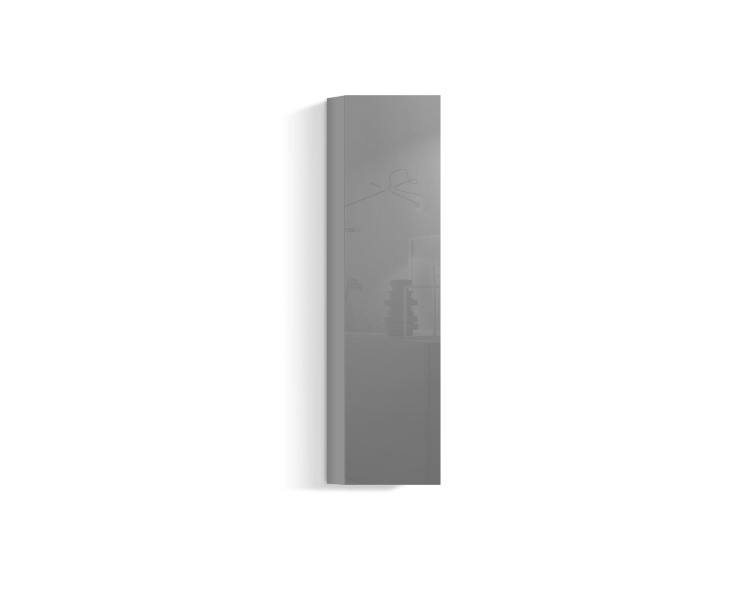Parete attrezzata di design verticale H128 L30 grigio chiaro430 Parete attrezzata di design verticale H128 L30 grigio chiaro430