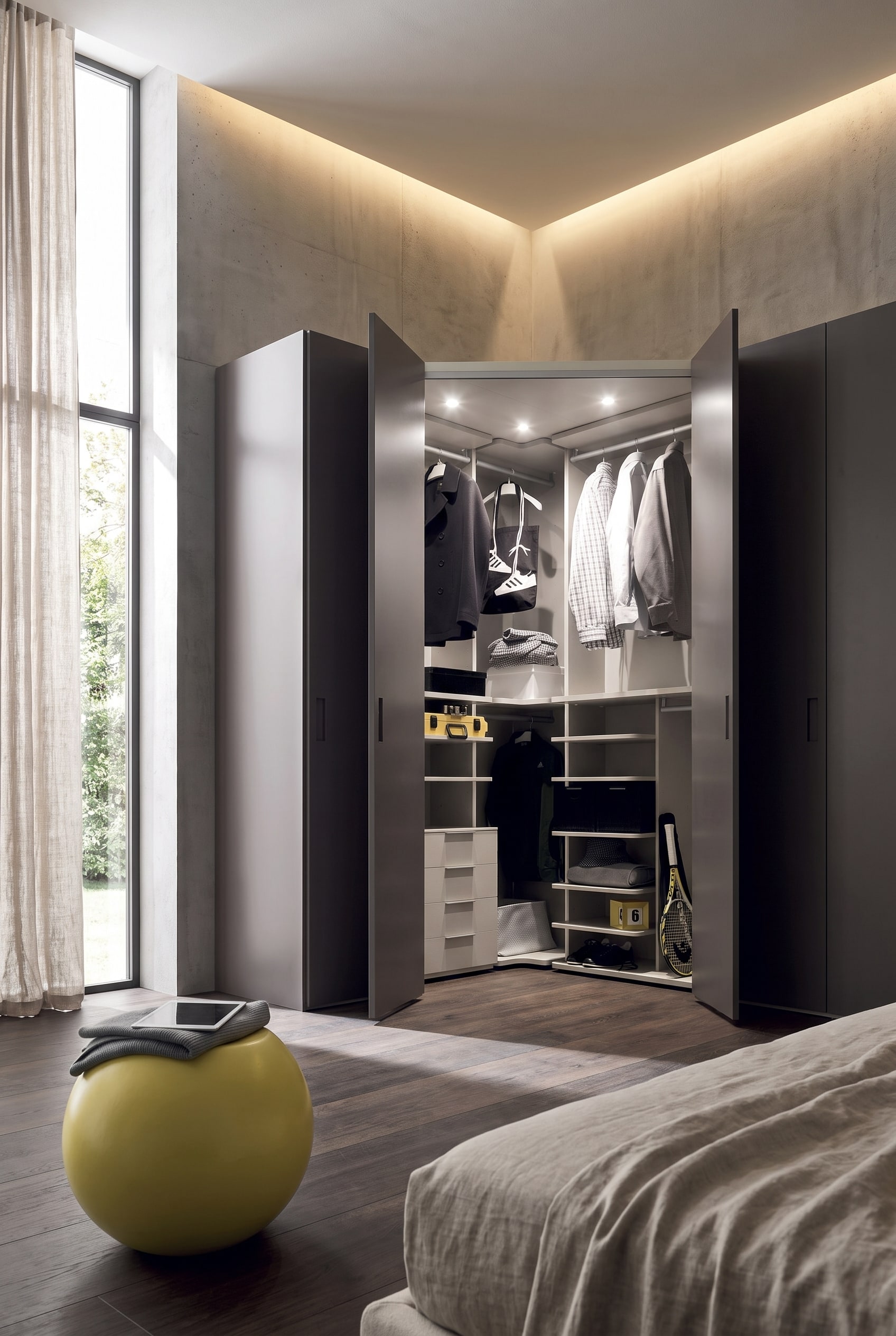 Schlafzimmer Eckkleiderschrank puristisch Schlafzimmer Eckkleiderschrank puristisch