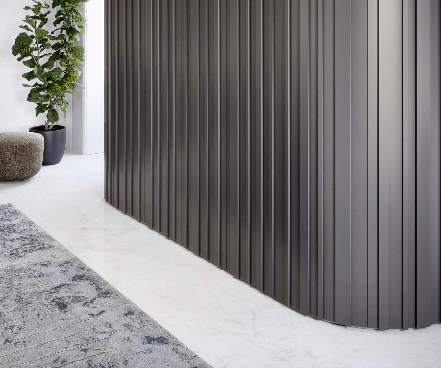 Armadio di design Alfa Curvo senza angoli legno scuro rustico Armadio di design Alfa Curvo senza angoli legno scuro rustico