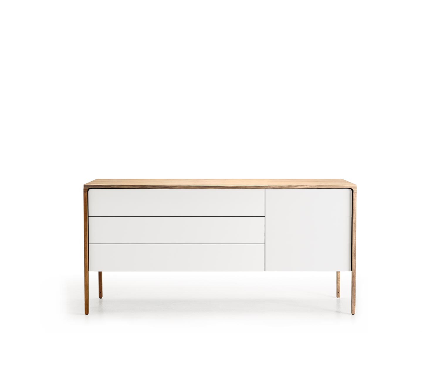 Punt Credenza Rovere Tactile Bianco Tactile B 155 3 cassetti + 1 anta Punt Credenza Rovere Tactile Bianco Tactile B 155 3 cassetti + 1 anta