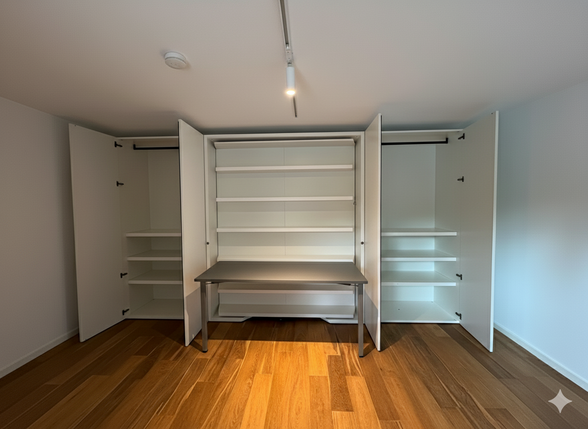 Clei LGM 2.0 modernes und schnes Schrankbett Regal mit Tisch und Schrnken (2)