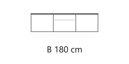 L 180 cm / H 49,5 cm / P 45 cm