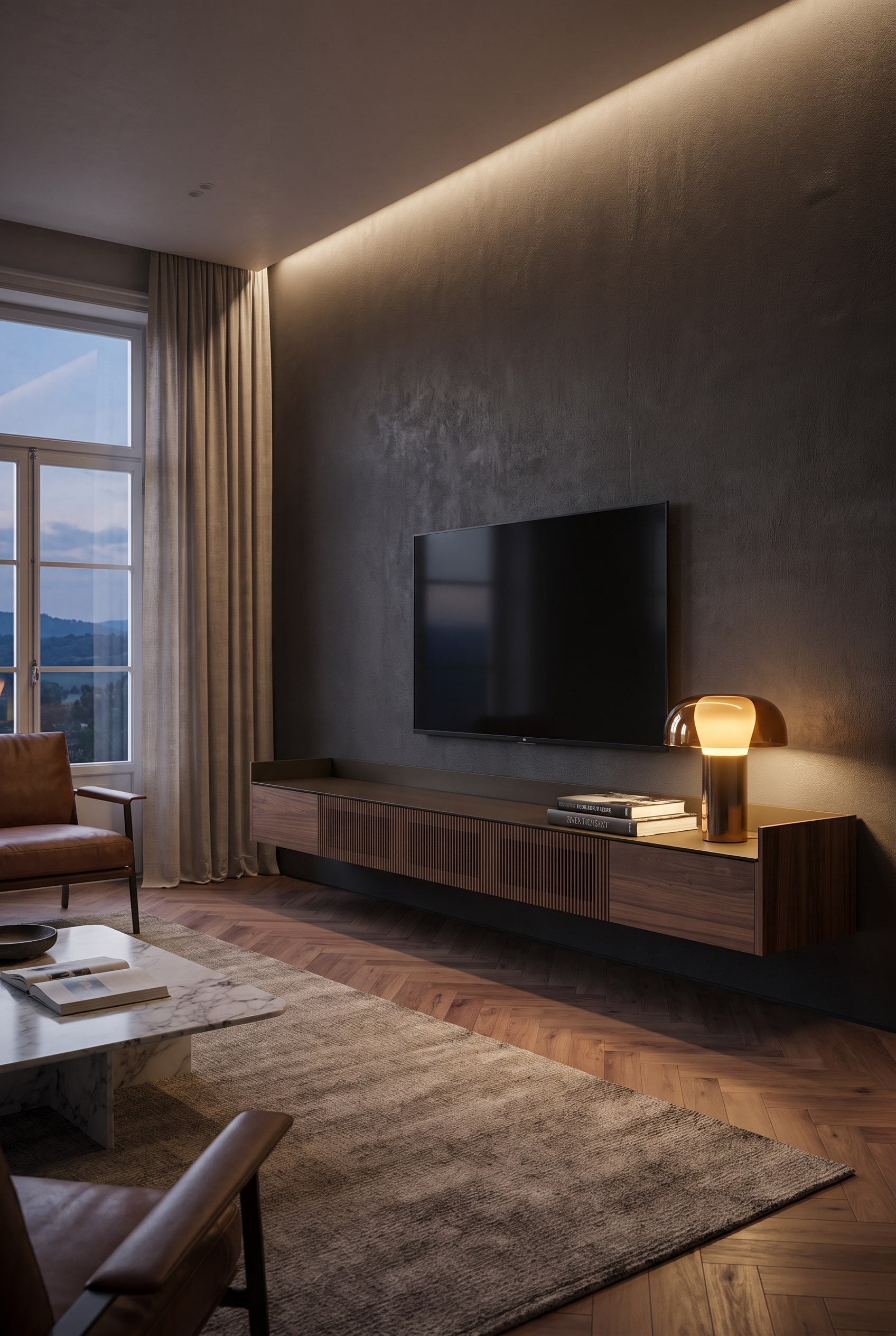 Wohnzimmer TV Board Holz Nussbaum Modern Wohnzimmer TV Board Holz Nussbaum Modern