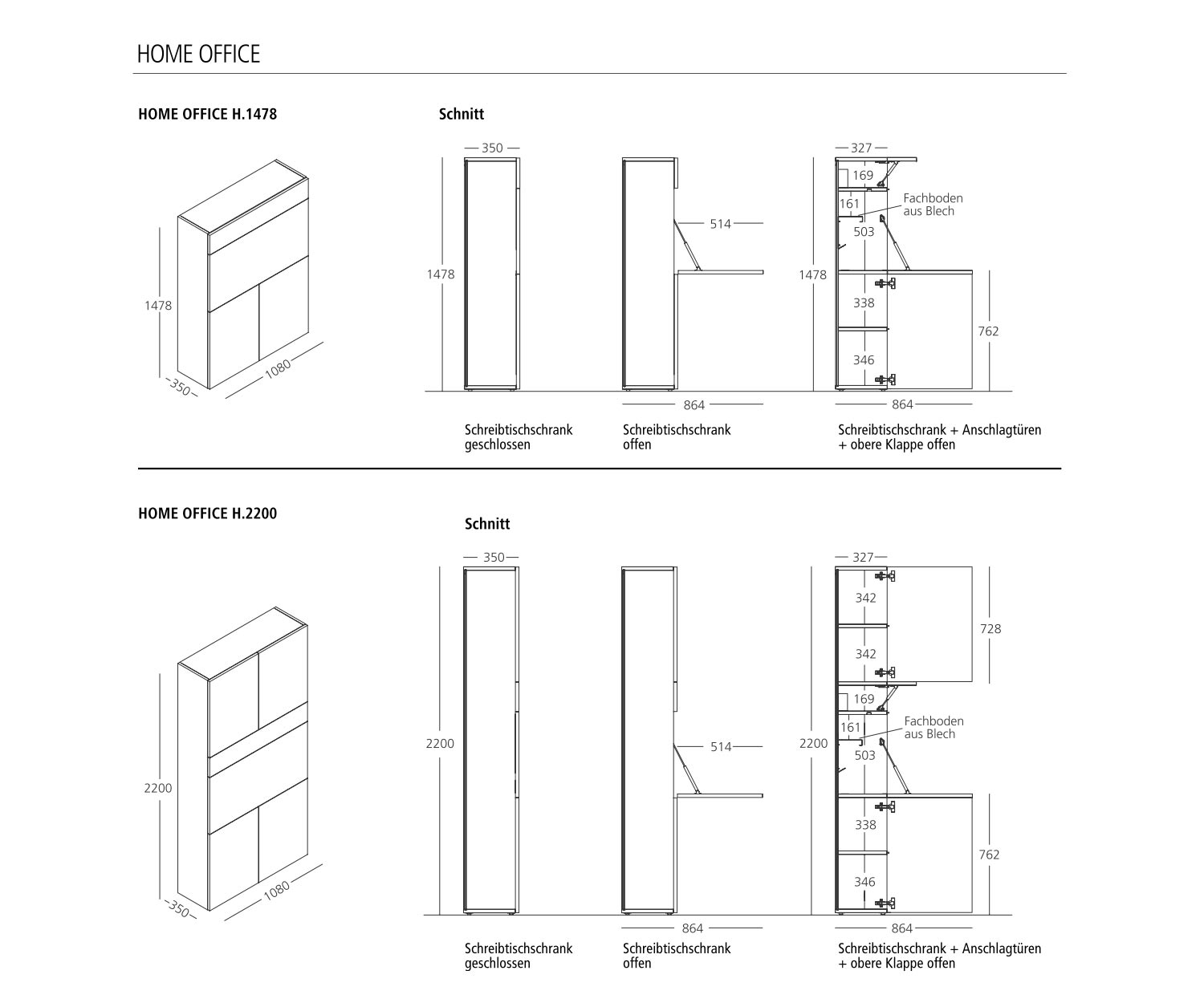 Armadio con scrivania ribaltabile per piccoli ambienti HomeOffice Armadio con scrivania ribaltabile per piccoli ambienti HomeOffice