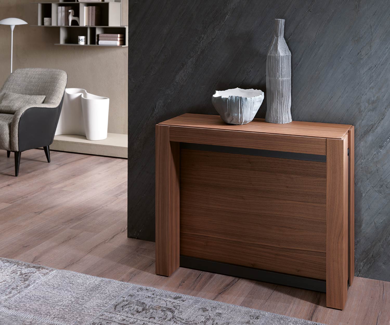 Ozzio Tavolo da pranzo allungabile A4 in noce Ozzio Tavolo da pranzo allungabile A4 in noce