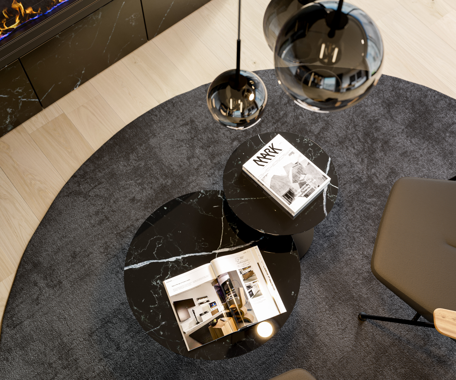 Esclusivo Marelli Tavolino di design Piano del tavolo in vetro break bronzo trasparente