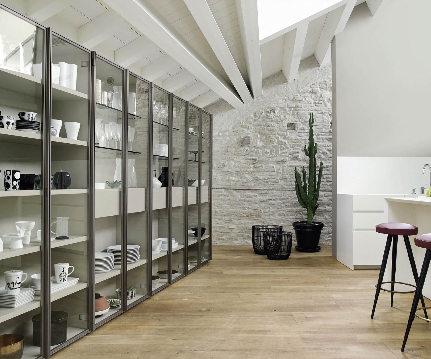 Libreria moderna Livitalia con vetrina C63 Libreria moderna Livitalia con vetrina C63